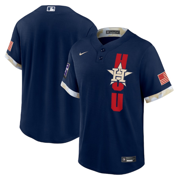 Men's Houston Astros Blank 2021 Navy All-Star Cool Base Stitched MLB Jersey Men's Houston Astros Blank 2021 Navy All-Star Cool Base Stitched MLB Jersey